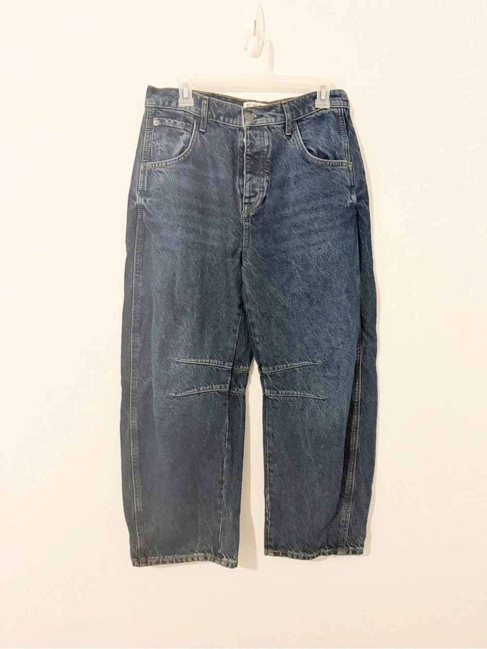 Free People Good Luck Mid Rise Barrel Jeans Size 29 *
